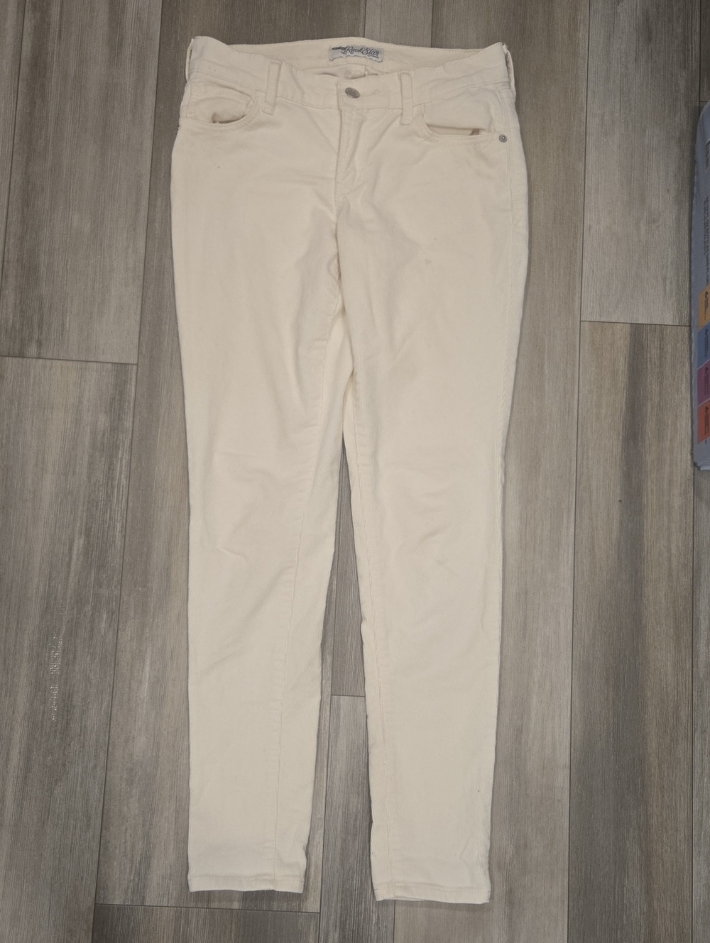 Old Navy Cream Corduroy Rockstar Jeans